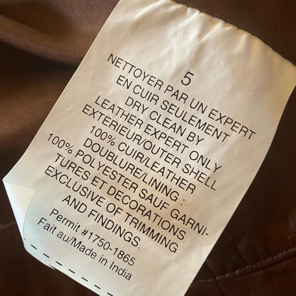 BOD & CHRISTENSEN VINTAGE 90s genuine leather brown wide leg high rise pants - Picture 9 of 9